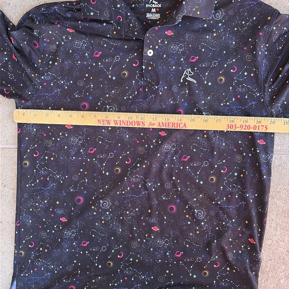 NWOT Rhoback Polo Outer Space design.  Size Medium - Picture 5 of 7